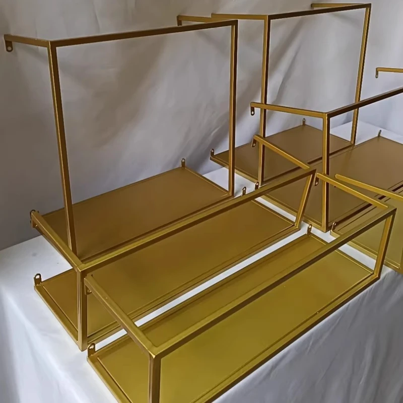 

Современная минималистичная настенная полка, золотые подвесные полки для гостиной, многоярусная стойка для хранения и демонстрации, компактный декор для дома