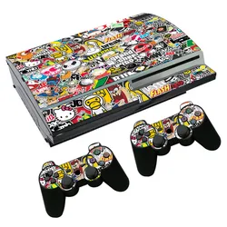 Graffiti Design Skin Sticker Decal Cover for PS3 Fat Console and Controllers For PS3 Fat Skins Sticker Vinyl