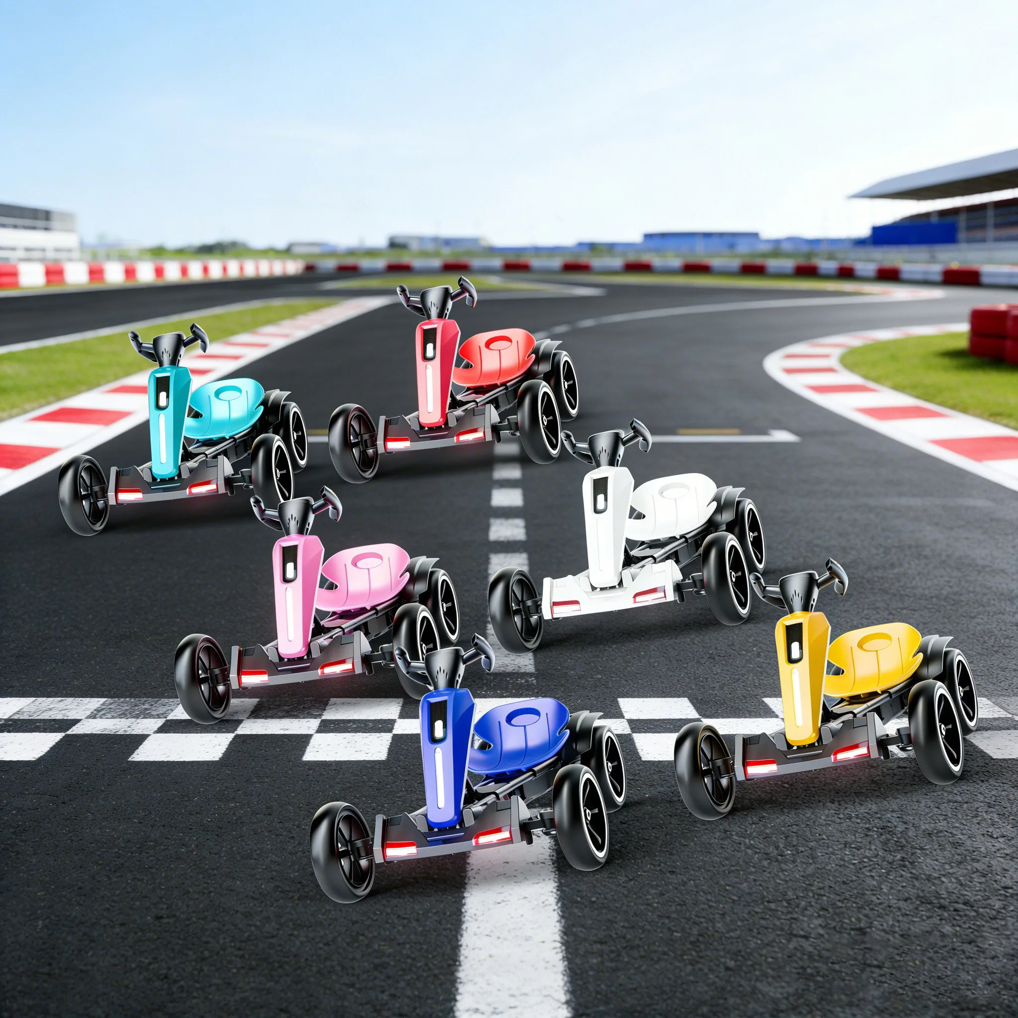 

Kids Electric Pedal Go Kart For Parks Outdoor Fun Ride on Racing Toy Treaded Tires Lightweight Music Foldable 12V Electric Ride