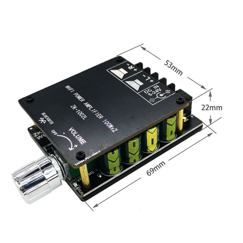 Mini placa amplificadora 1002l 100wx2 tpa3116, bluetooth 5.0, amplificador digital de potência de áudio sem fio, 50w 80w, amplificador estéreo