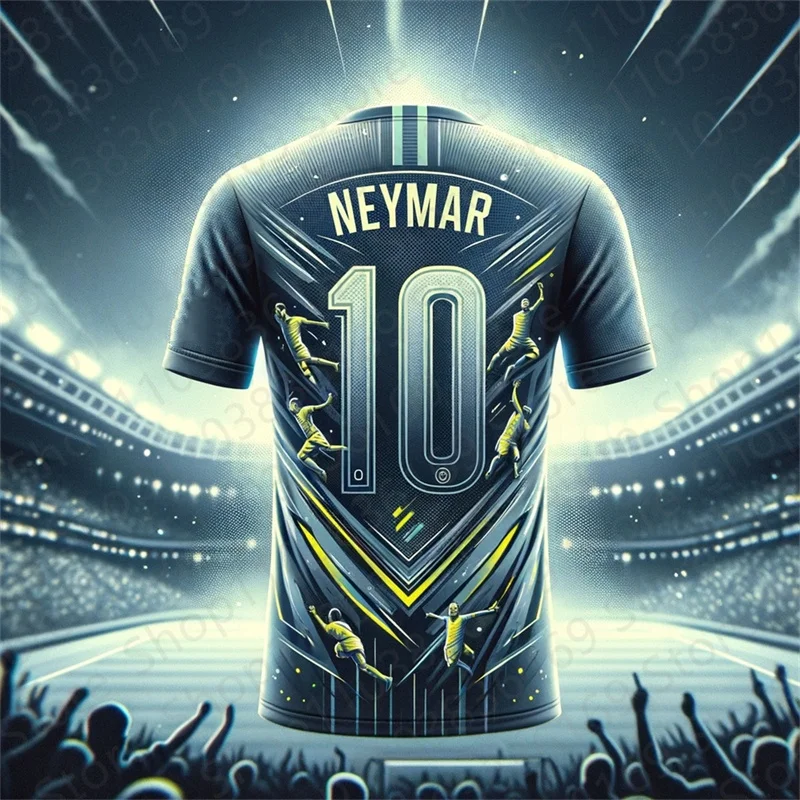 2024 New Summer Men Neymar Jersey Soccer Sports Tops Tees Kids Fashion Football Short Sleeve Clothing Male Commemorative Tshirt