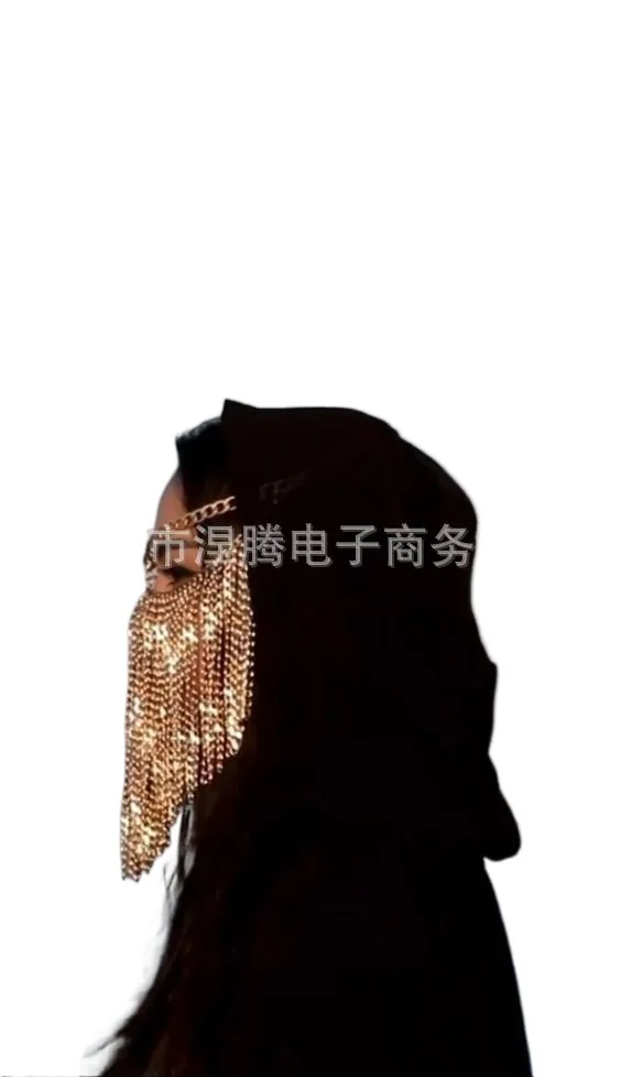 Fashion European and American fringed head chain, alloy metal headgear, gold metal color optional