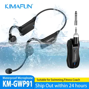 Kimafun-ワイヤレスマイク付きヘッドセット,2.4g,防汗,防水,スピーカー,PA,フィットネスインストラクター,教師用