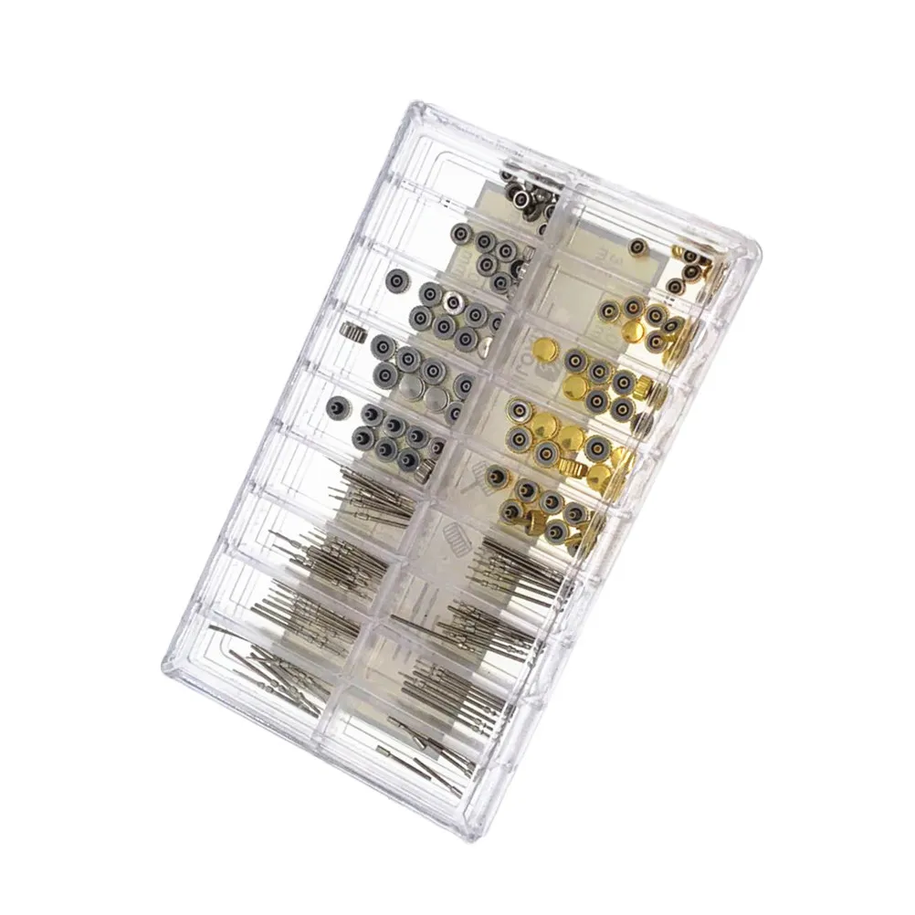 170Pcs Waterproof Watch Crown Spring Bar Kit 3.5mm-5Mm 2035-8205 Sizes 18-Compartment Case for Watchmakers Repair Tool