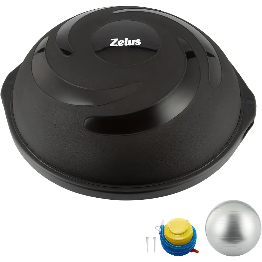 

25in. Balance Ball | 660lb Inflatable Half Exercise Ball Wobble Board Balance Trainer w Nonslip Base | Half Yoga Ball Strength T