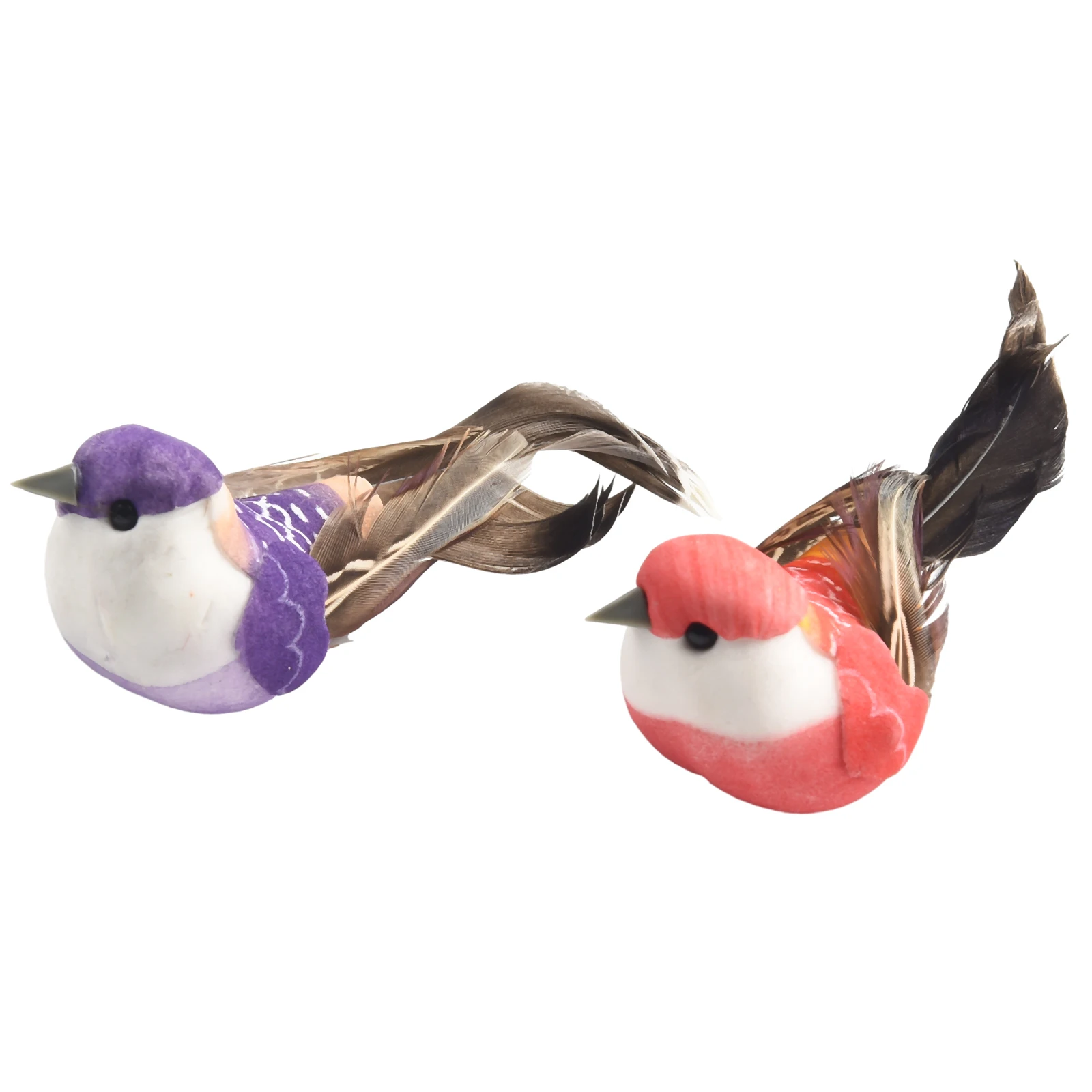 Artificial Bird Decorations with Naturalistic Feather Mimicry and Balanced Weight Distribution for Branch Hanging Stability