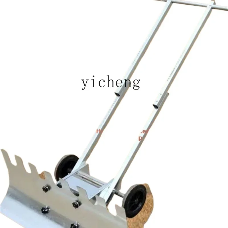 

agricultural hand push type grain scraping snow shoveling with wheel easy