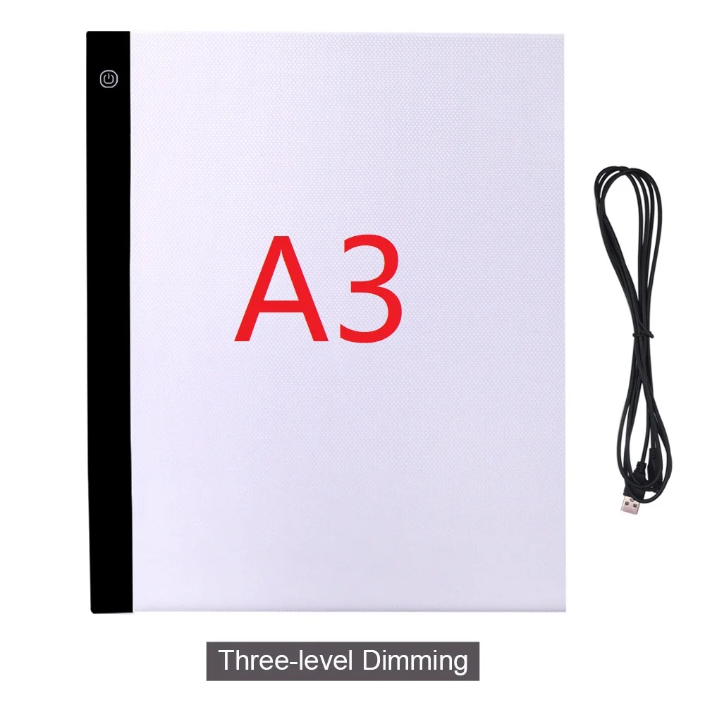 

A3 LED Drawing Tablet 3 Level Light Diamond Painting Board USB Art Copy Pad Writing Sketching Tracing Copy Board