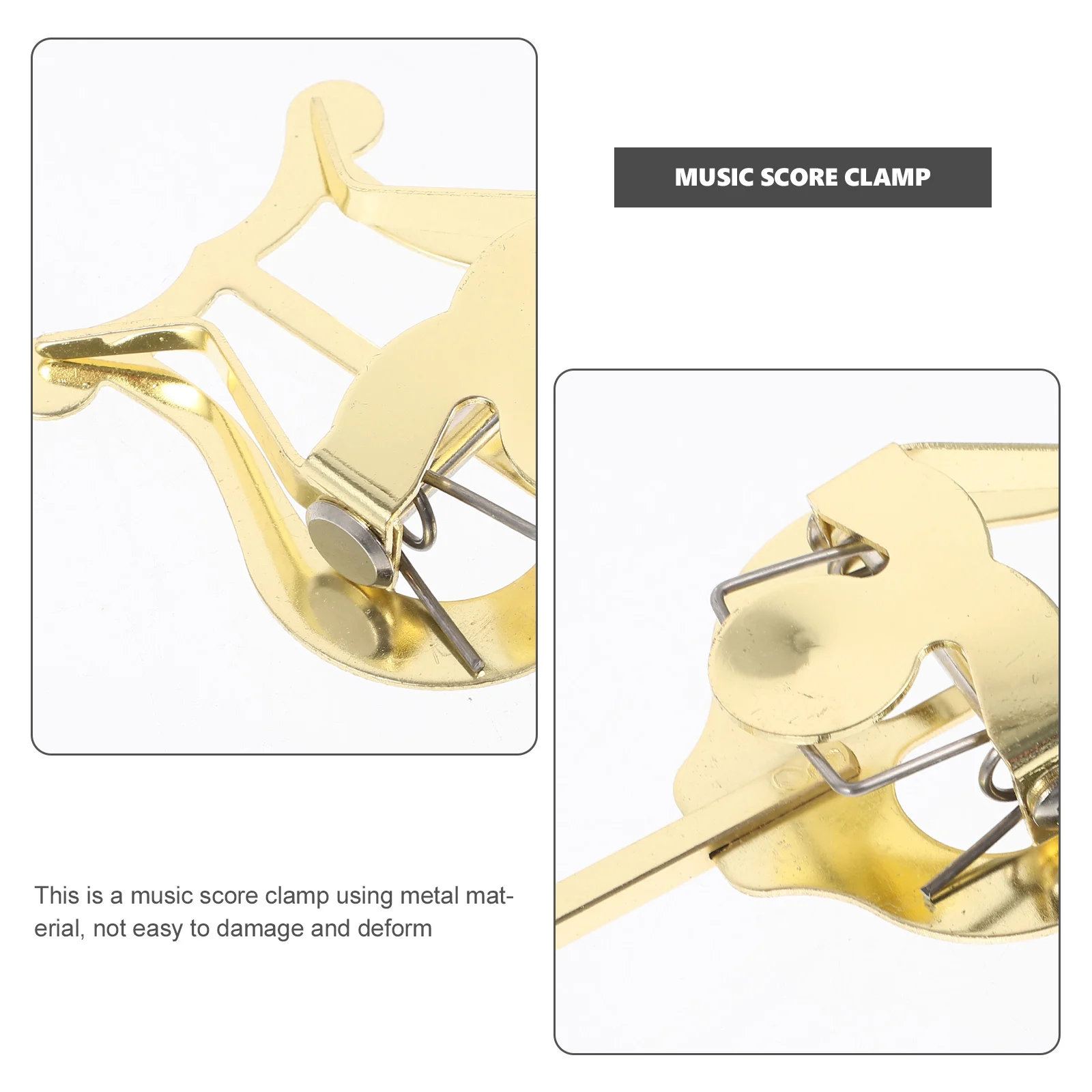 

Portable Trumpet Music Score Clip Golden Color Easy Install Remove Sturdy Construction Compact Size Suitable Small Instruments
