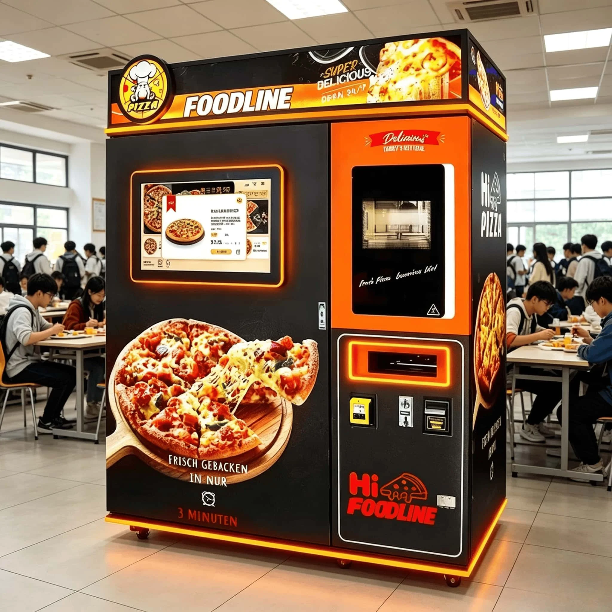 FOODLINE Outdoor Pizza Vending Machine Rainproof Canopy Anti Sun Heat Insulation Frozen Pizza Vending Kiosk