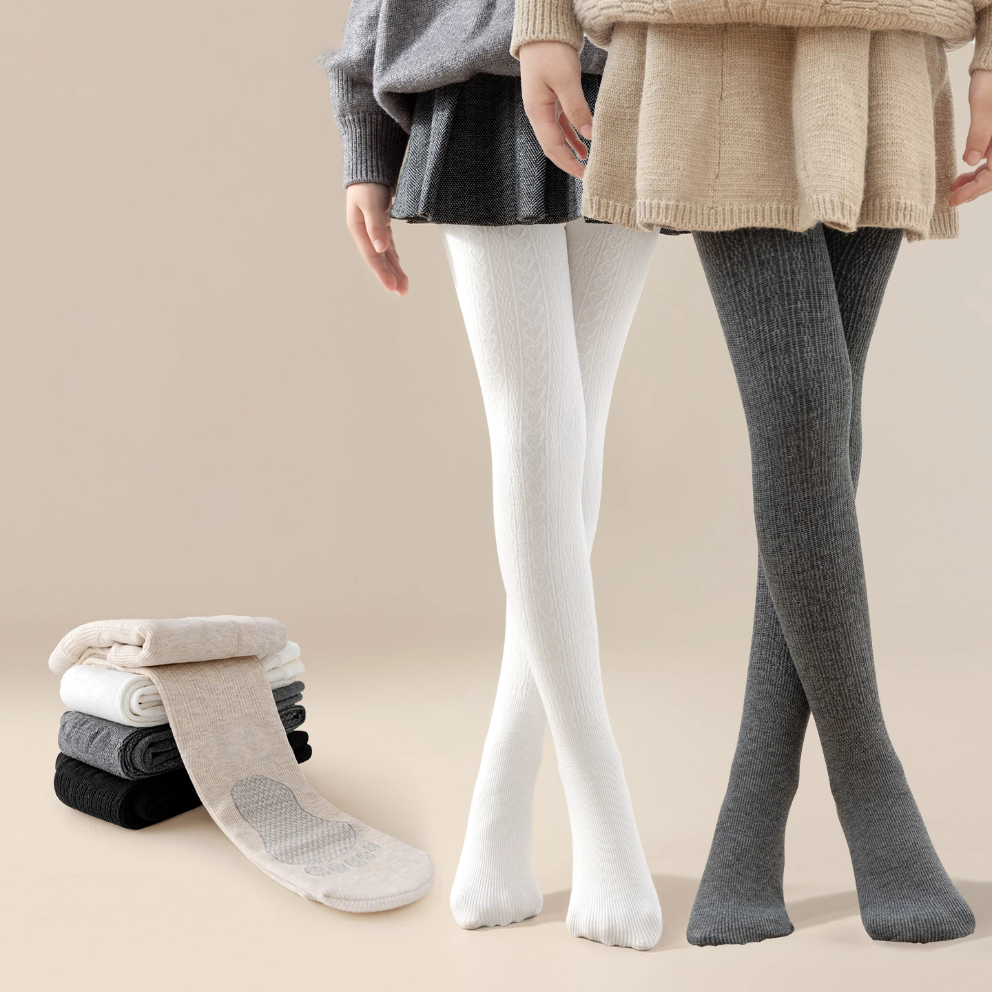 

Тонкие флисовые колготки для девочек с ручками, противоскользящие детские вязаные теплые мягкие танцевальные чулки, зимние женские балетные колготки