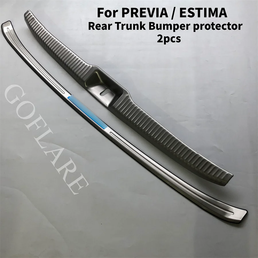 For Toyota Previa Estima ACR50 Rear Trunk Bumper Protector Guard Trunk Tread Plate Cover Trunk sills stainless Car Accessories