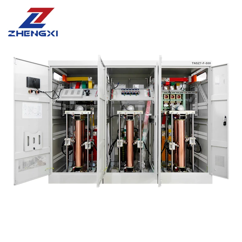 Zhengxi SBW-F 시리즈 자동 전압 조정기 안정기, 3 상 380V 400V 500Kva 600Kva 800Kva 1000Kva Ac