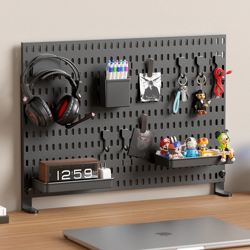 Drill Free Desktop Pegboard Organizer For Gaming Desk Game Controller Headphone Figure Storage Shelf Hooks Display