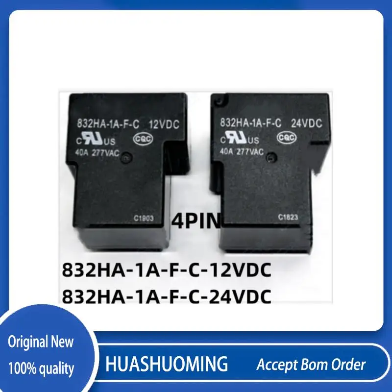 NEW 10PCS/LoT   832HA-1A-F-C-12VDC  832HA-1A-F-C-24VDC   832HA-1A-F-C 12V  832HA 1A F C 12VDC DC12V 4PIN 40A 12V 24V