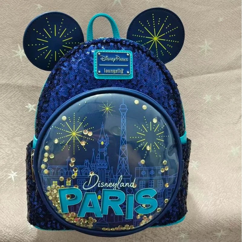 

Популярный милый мини-рюкзак Loungefly Disney Parks, синий блестящий детский рюкзак, уличный рюкзак для отдыха, подарок на день рождения для девочек