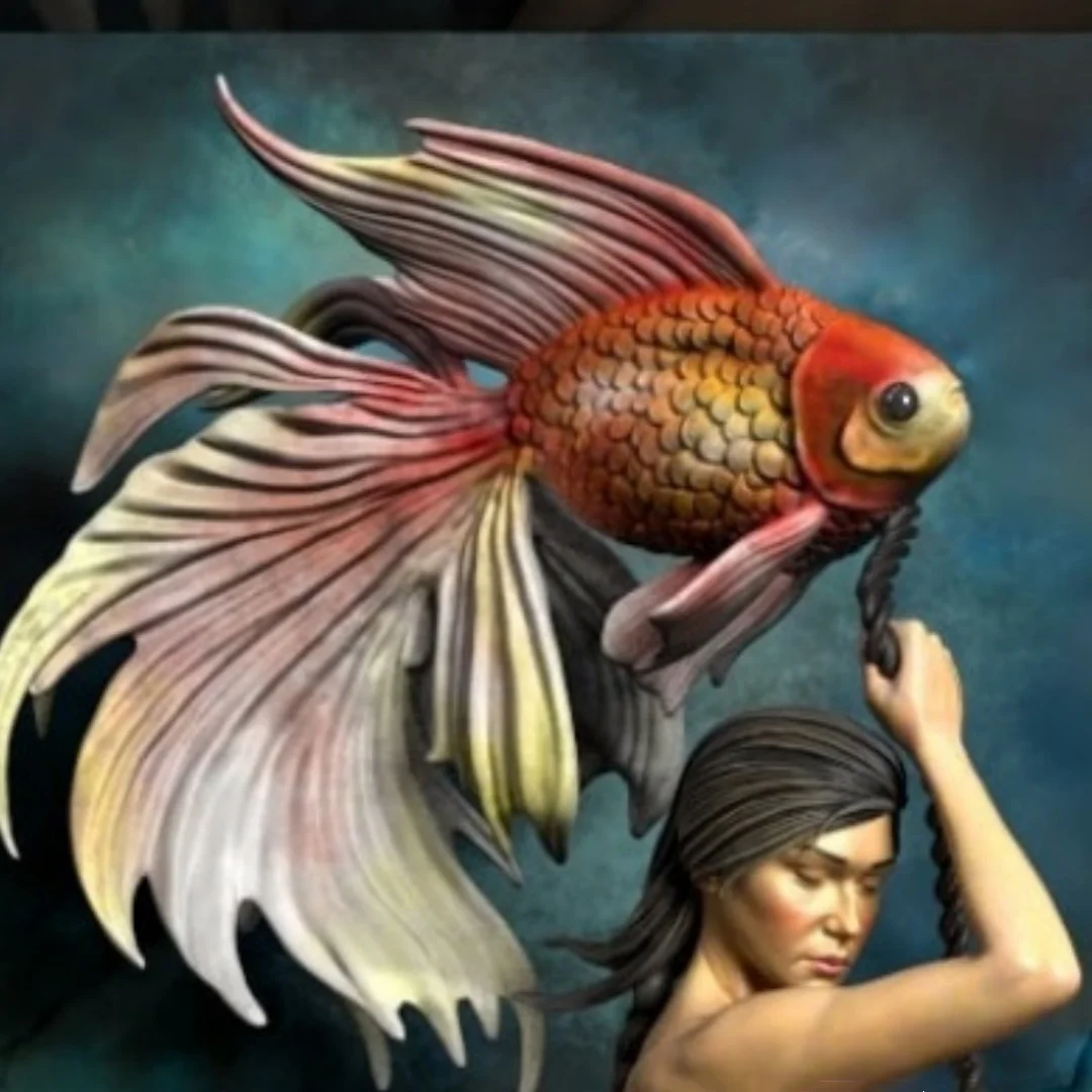 

1/24 Scale Resin Figure The Art of Walking with Two Fish in Hand Nsfw version Assemble Model Kit Unassembled and Unpainted toy