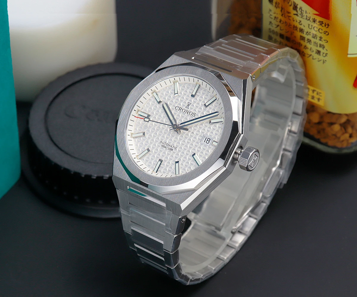 Cronos Luxury Men Watch 39mm Automatic Miyota 9015 Wristwatches Sapphire 10ATM See-through Back L6038M