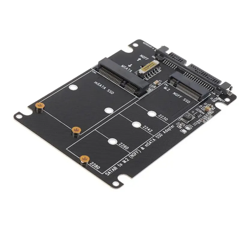 Адаптер M.2/mSATA к SATA Адаптер M.2 NGFF mSATA SSD к SATA3.0 2,5 дюйма mSATA/M2 SSD-конвертер Riser Board Card 6 Гбит/с для ПК, ноутбука