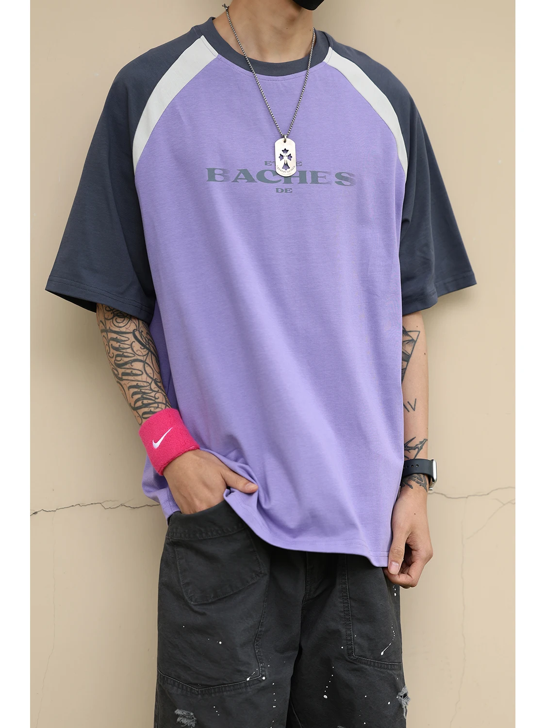 

LH Store Японская футболка Sle Color Blo f Sve Мужская круглая футболка Ne ort Sve Top Cotton 00% Summer Youth Faion