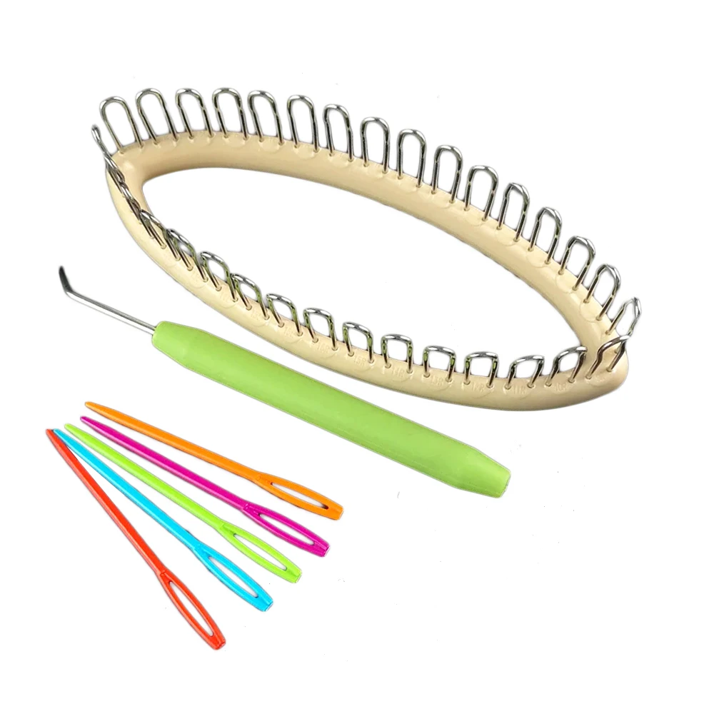 Novo 1 conjunto de tear de tricô artesanato ferramenta diy para meias aquecedores de pernas kit hobby 5.5 "x 2.2" 32 peg costura acessórios ferramentas
