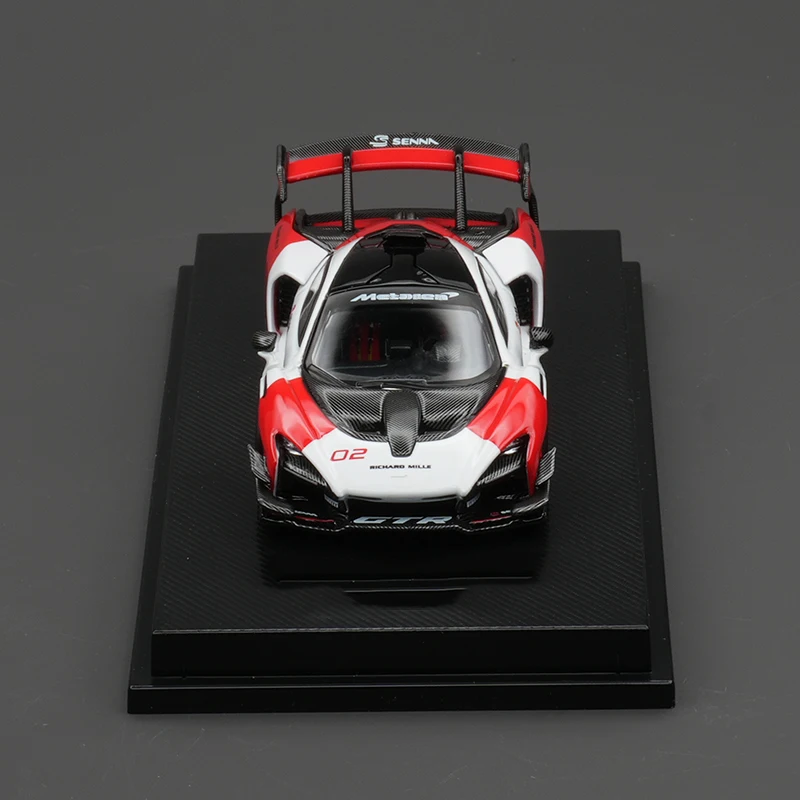 CM Mclaren Senna 1:64 GTR Wit Rood Diecast Diorama Automodel Collectie Speelgoed