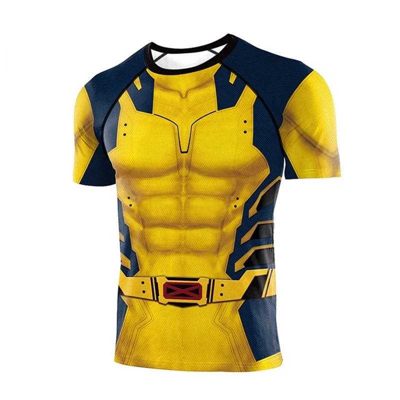 2024 Deadpool 3 Wolverine T-Shirt Cosplay Kostuum Mode Superheld Trainingspak Feest Veelvraat Heren Sportkleding Shirt T-Shirt