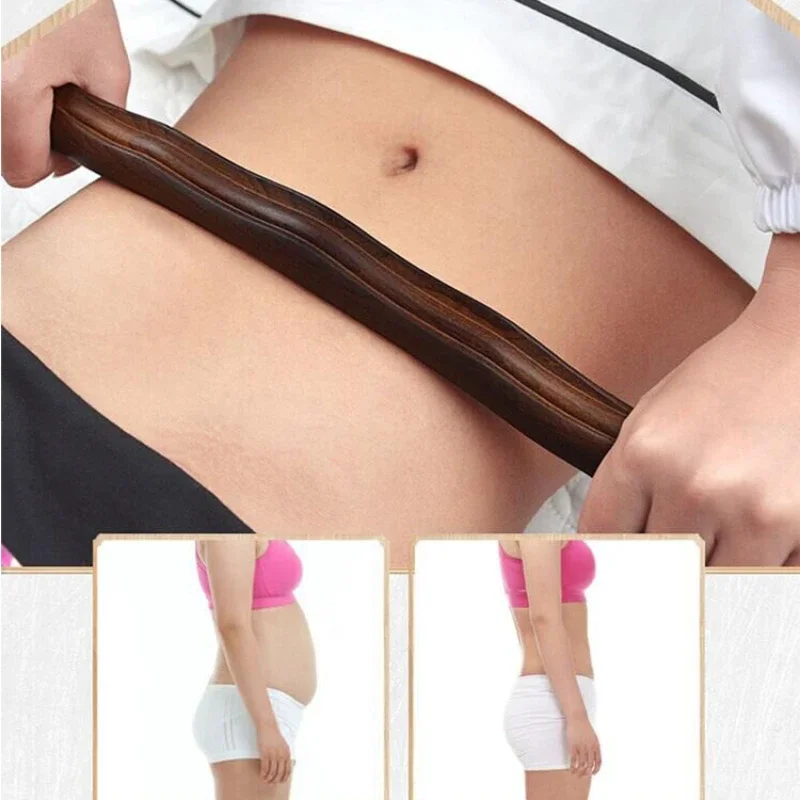 4pcs Wood Scraping Massager Anti Cellulite Therapy Body Massage Stick Rod Back Point Treatment Guasha Relax SPA Therapy Tools