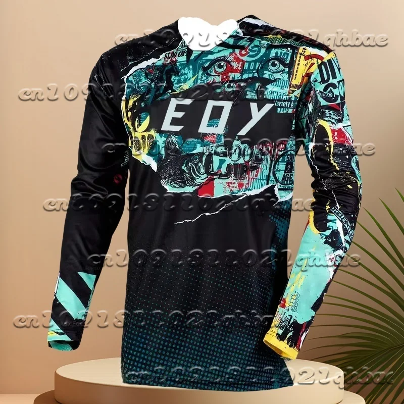 

2025Men And Women Motorcycle Casual Loose Riding Long Sleeved T-Shirt Summer Hot Selling Quick Drying Printed Long Sleeved Shirt
