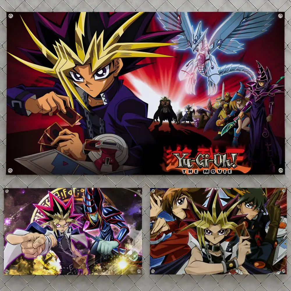 Anime Yu-Gi-Oh! Yugi Kaiba Blue-Eyes Flags Wall Hanging Flag Banners For Birthday Parties Outdoor Bedroom Dorm Room Decor