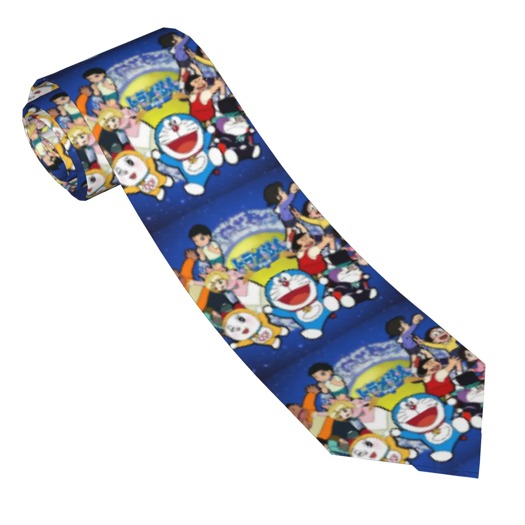Blue Doraemon Necktie Slim 8 cm Wide Neck Tie Cartoon Anime for Mens Suits Accessories Cravat Wedding Accessories Office