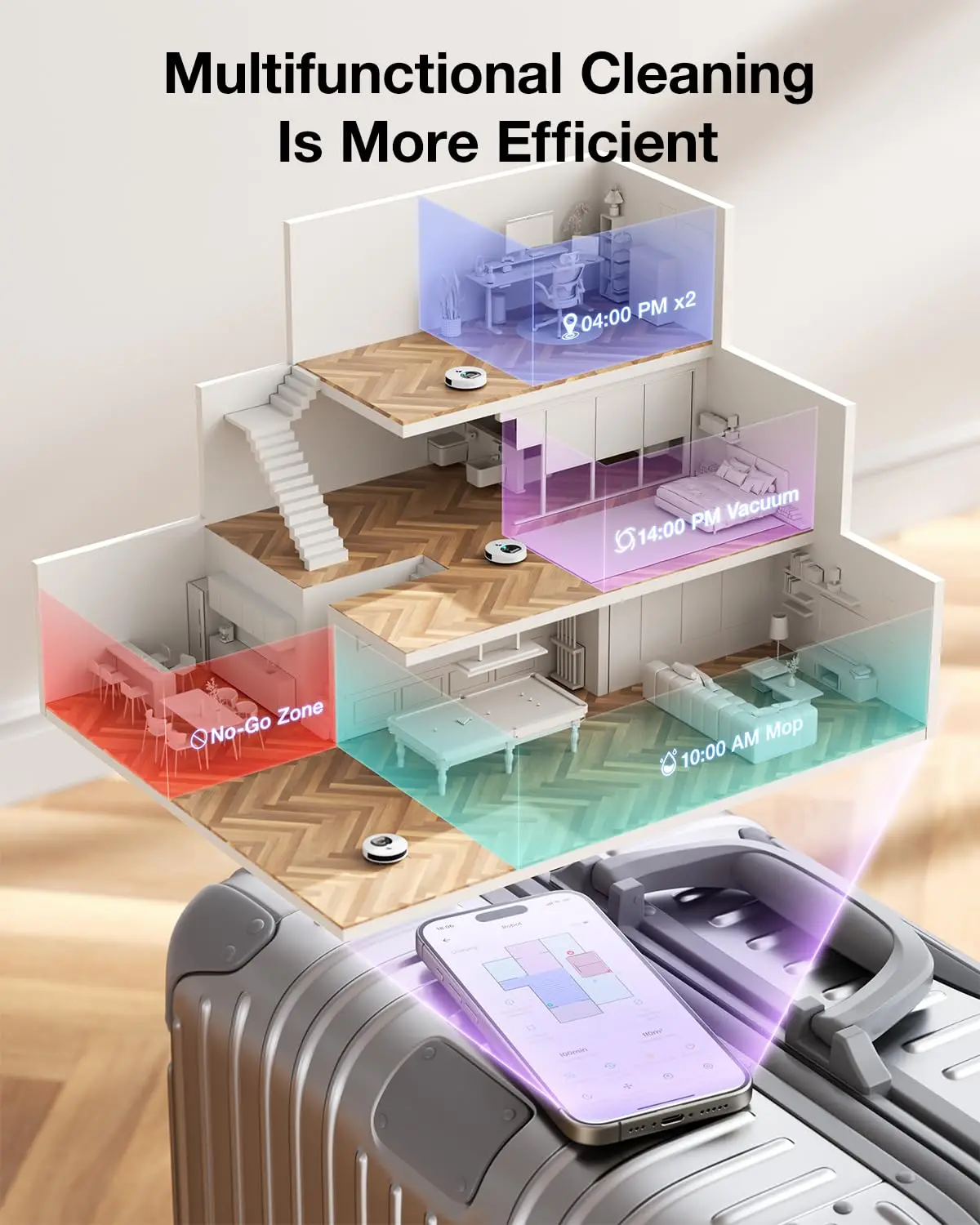 OKP L7 Wireless Robot Vacuum Cleaner, Precision Mapping with LiDAR & dToF Sensors, Ultrasonic Carpet Detection