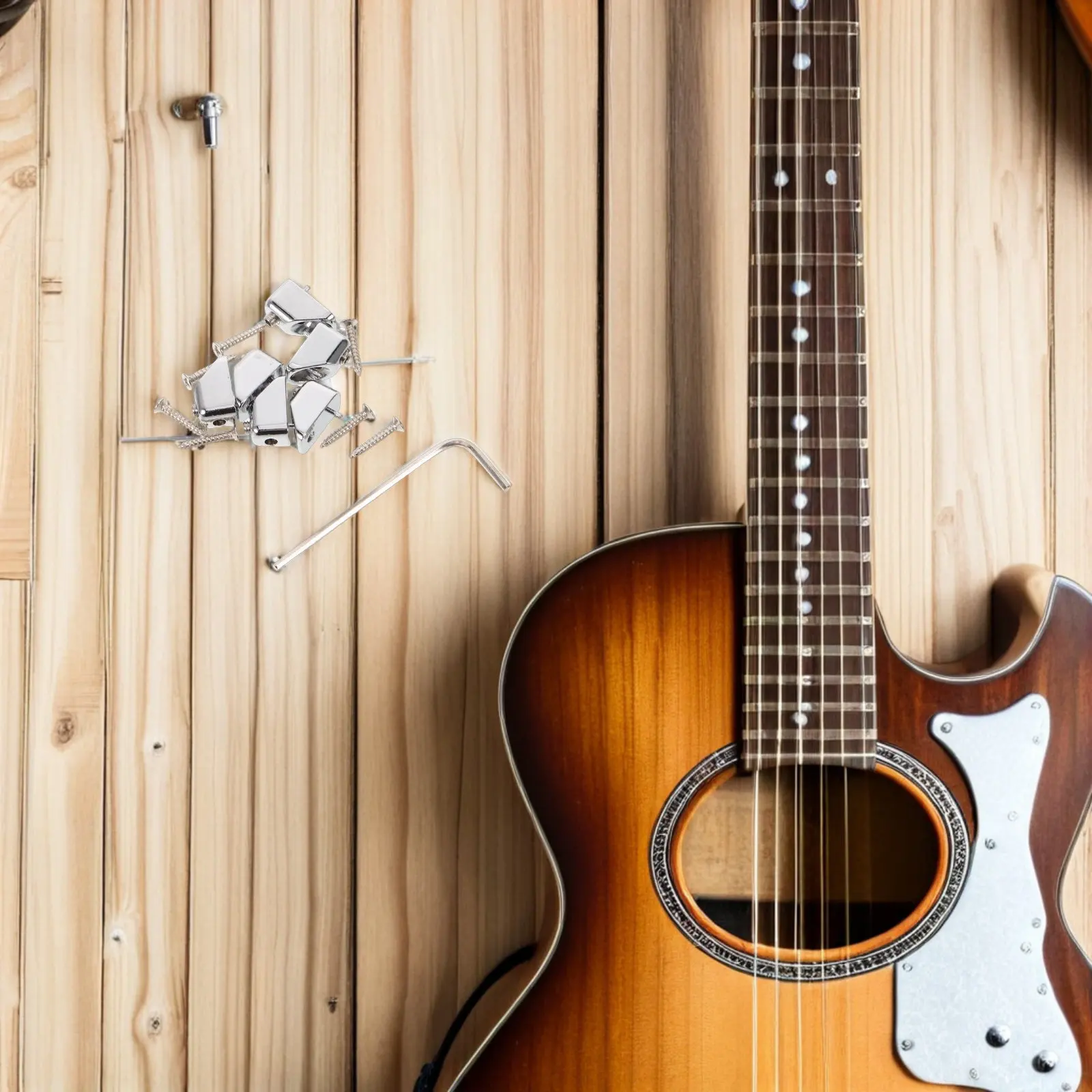 

6 шт. фиксирующих гаек для гитары без головки, детали для бриджа электрогитары, из цинкового сплава, прецизионная обработка, улучшенное звучание