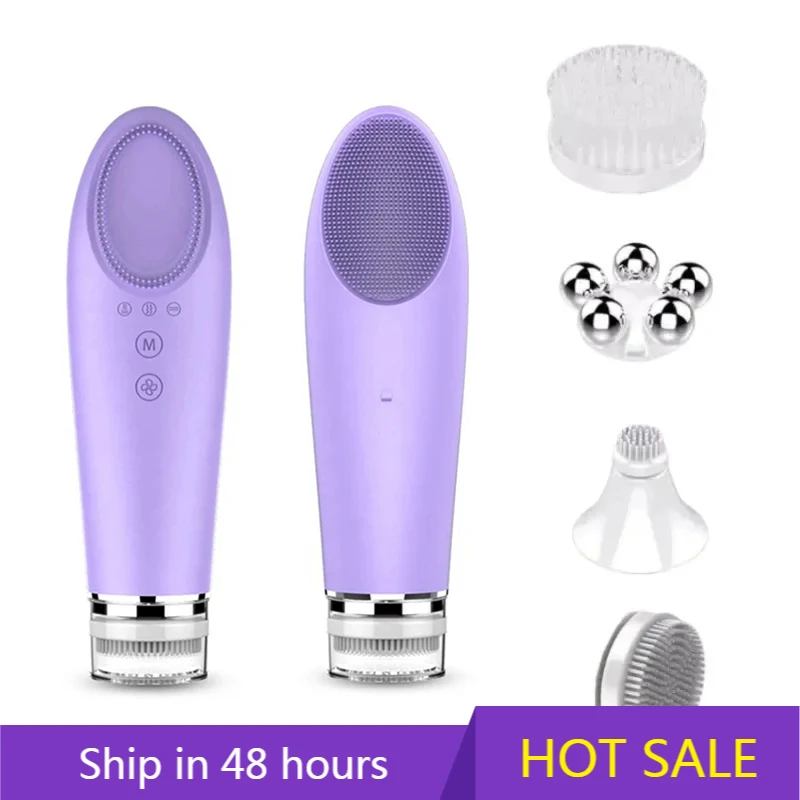 

YTYIN Electric 4 In1 Silicone Exfoliating Tightening Massage Face Cleaner Care Cleansing Face Brush Cleanser