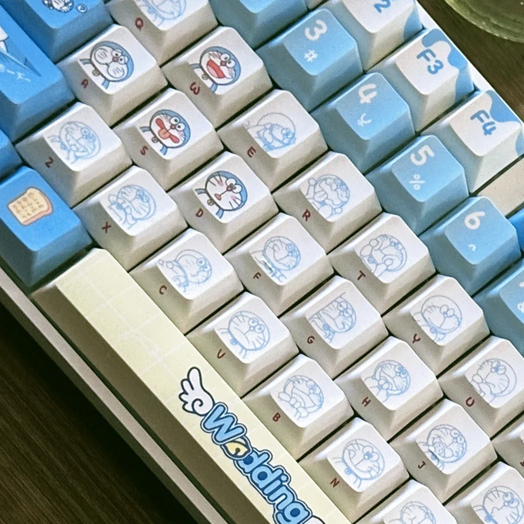 Original Doraemon Keycaps 120 Keys HOA Cherry Profile Cartoon Keycaps MX Switch PBT Machine Gaming Mechanical Keyboard Cap