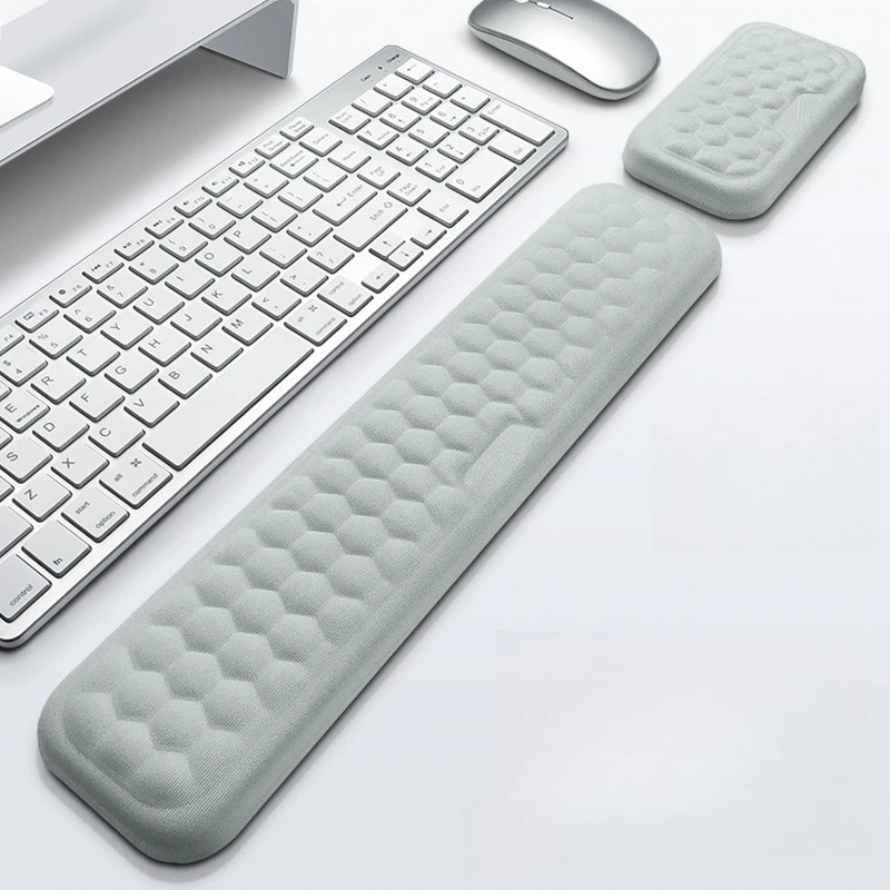 Memory Foam Massage Mouse Pad Wrist Rest Ergonomic Design Non Slip PU Base Wrist Support Cushion Breathable Keyboard Mouse Pads
