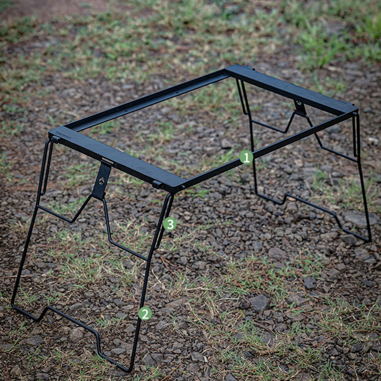 

Bridge Table Frame Folded Grill Compact High Strength Metal Table No Countertop for Backpacking Party Yard BBQ Outdoor