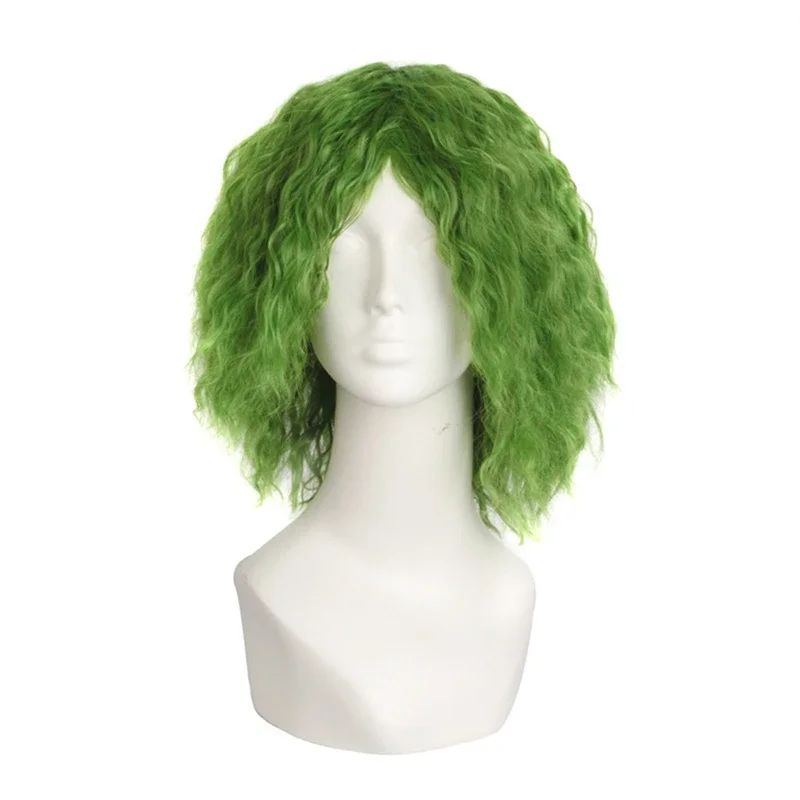 BatmanThe Dark Knight Comics Heath Ledger Joker Cosplay Wig Men Curly Green Heat Resistance Synthetic Hair Wigs  Wig Cap