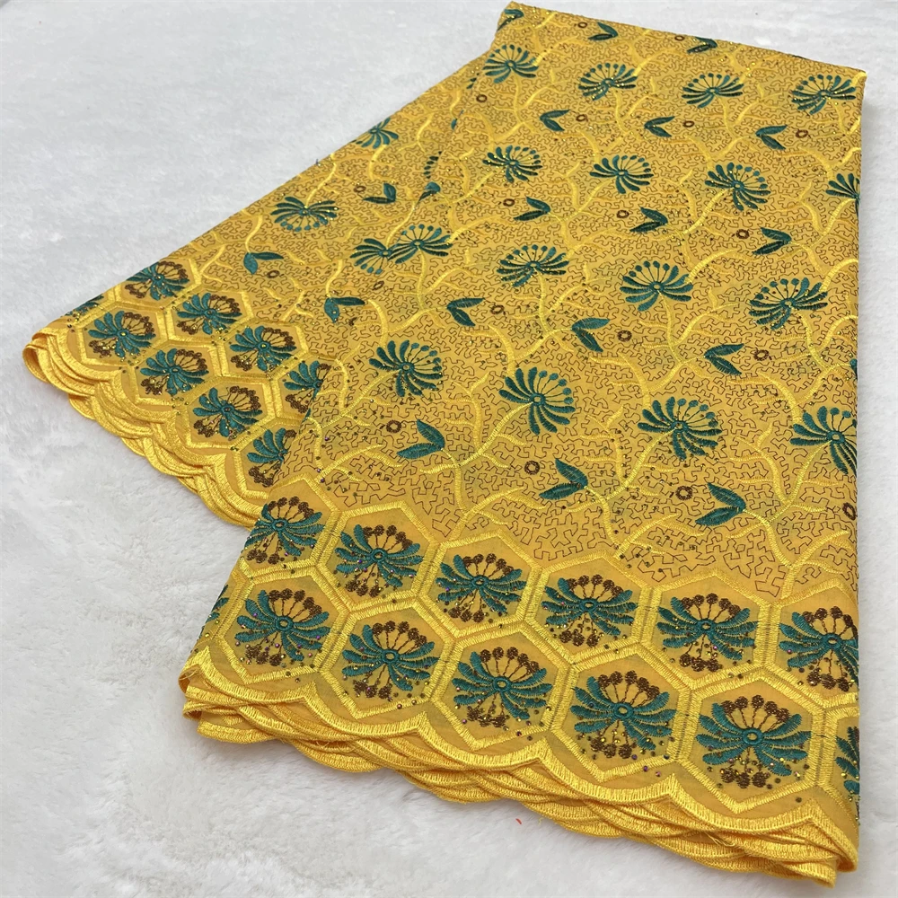 

African Cotton Stone Lace Fabric High Quality Swiss Voile Lace In Switzerland Lace Fabric Nigerian For Bridal Wedding Dress Sew