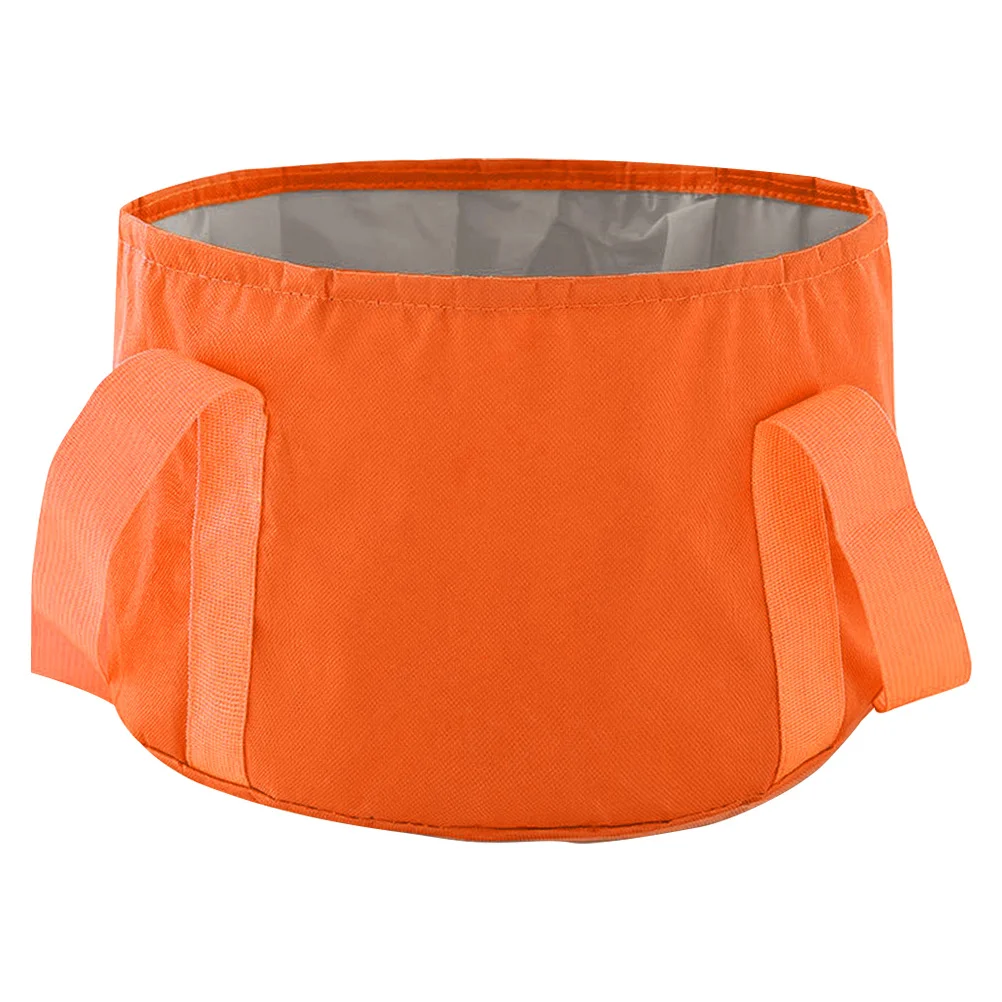 

1pc Portable Soak Basin Foldable Water Basin For Travel Camping Outdoor Use Orange Collapsible Foot Tub Home Foot Spa Bucket