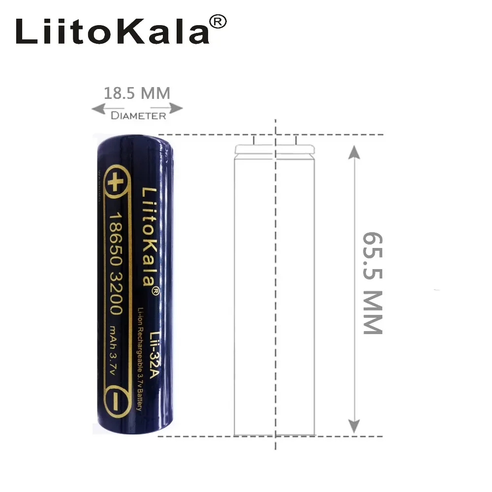 1-4Pcs Liitokala 18650 Rechargeable Battery 3200mah 3.7V 18650 Lithium Battery 20A  High-Current For Flashlight Power Tool