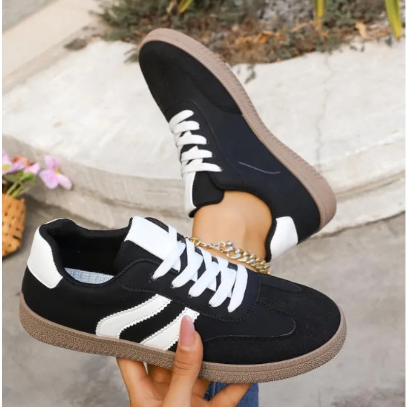 

New Women Sneakers Flats Ladies Fashion Mixed Colors Lace-up Vulcanized Shoes Spring Autumn Woman Outdoor Trainers Footwear