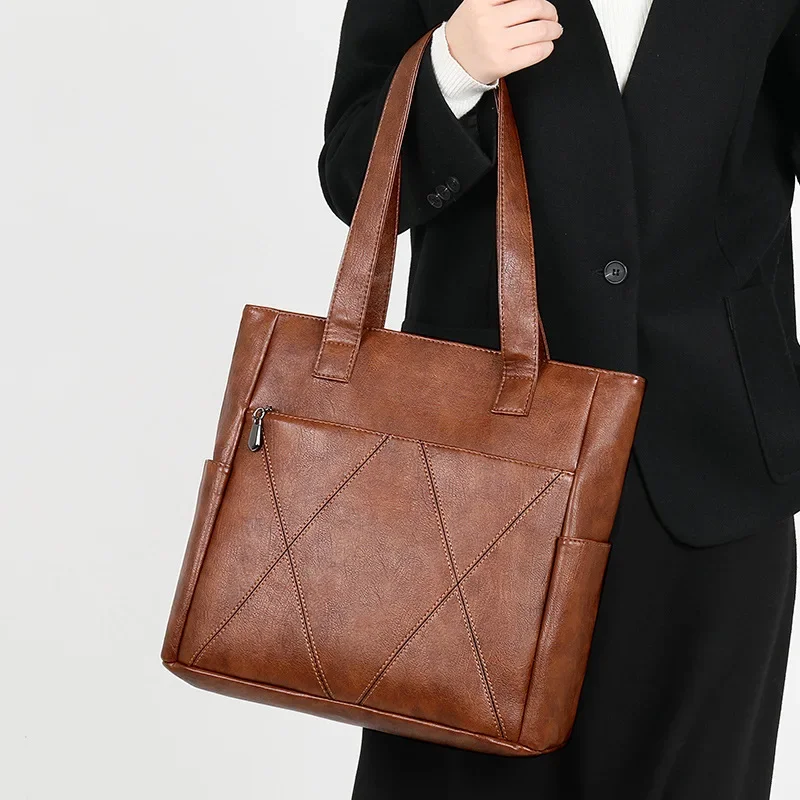 

Women's Bag 2023 New Retro Trend Large Capacity Handheld Tote Bag Foreign Trade Cross border Bags Commuter Women's Shoulder Bag