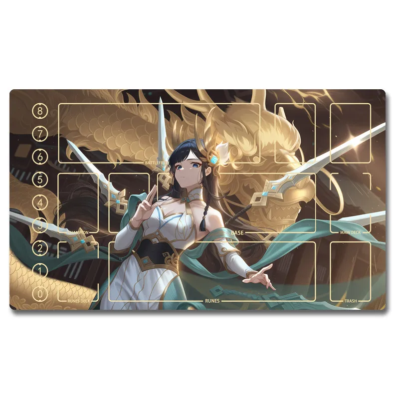 

Игровой коврик для карточных боев 600x350x2 мм DIY «История Богини Ирелии», для одного игрока, для дуэлей, аниме-карточки, подарок, игрушки