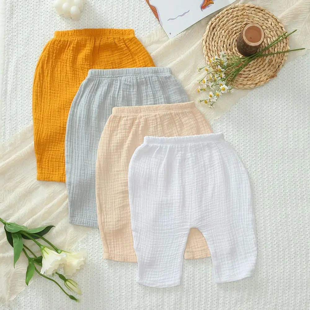 

4 шт. удобных хлопковых штанишек для малышей, мягкие леггинсы для мальчиков и девочек, базовые однотонные брюки для младенцев