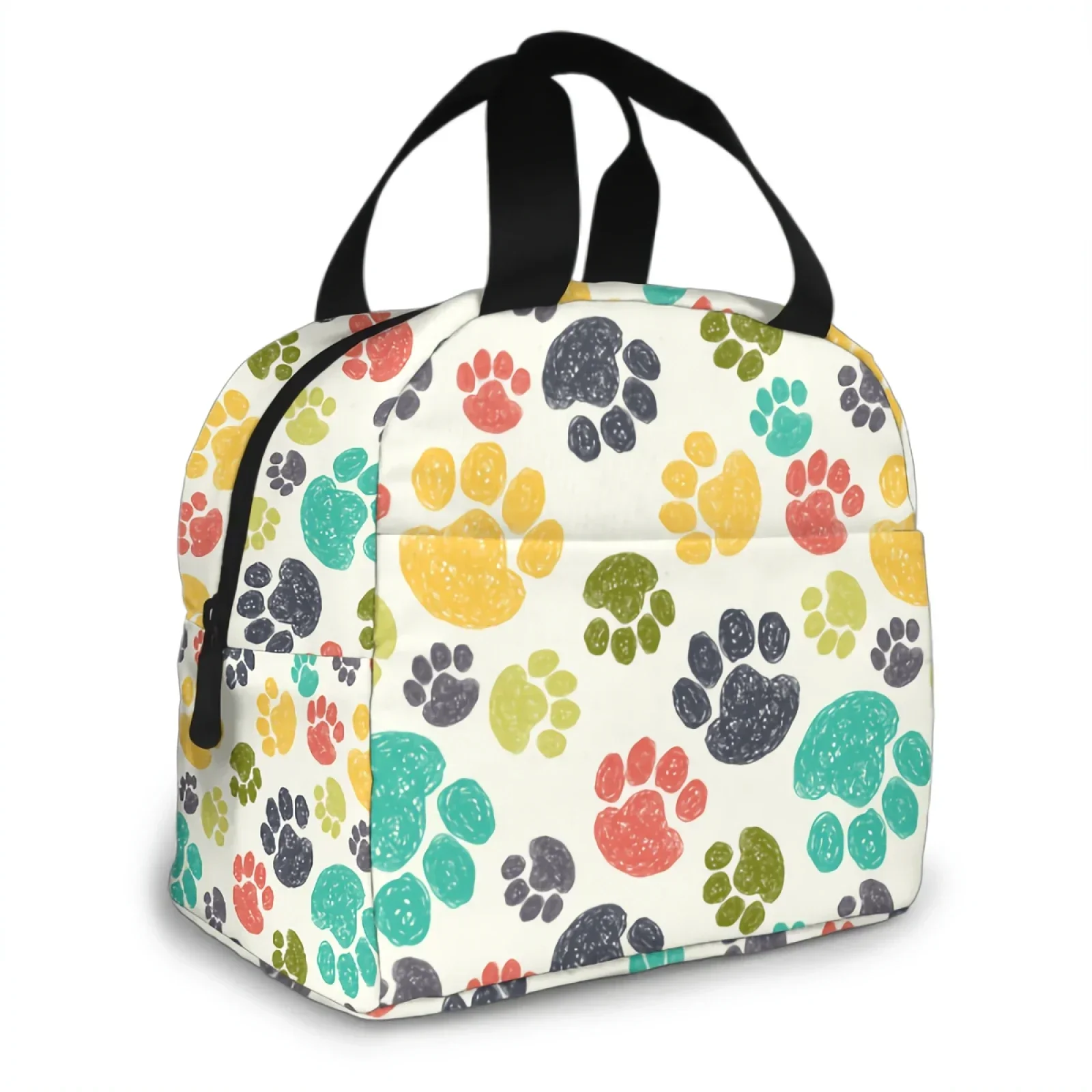 Vintage Animal Paw Print Lunch Bag Adult Tote Bag Reusable Lunch Box Container For Women Men School Office Work