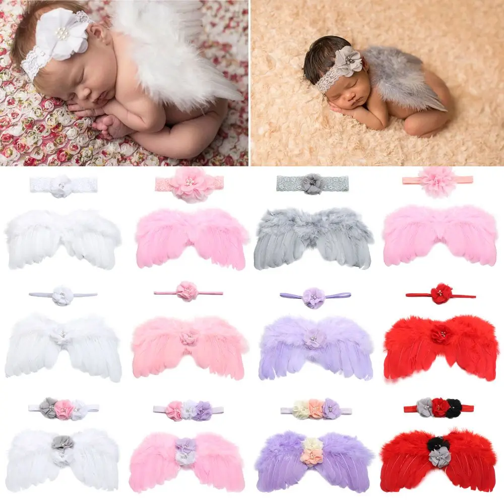 New Baby Clothing Girls Headwear Angel Wing Newborn Photography Accessories Baby Photo Props Costumes For Infants