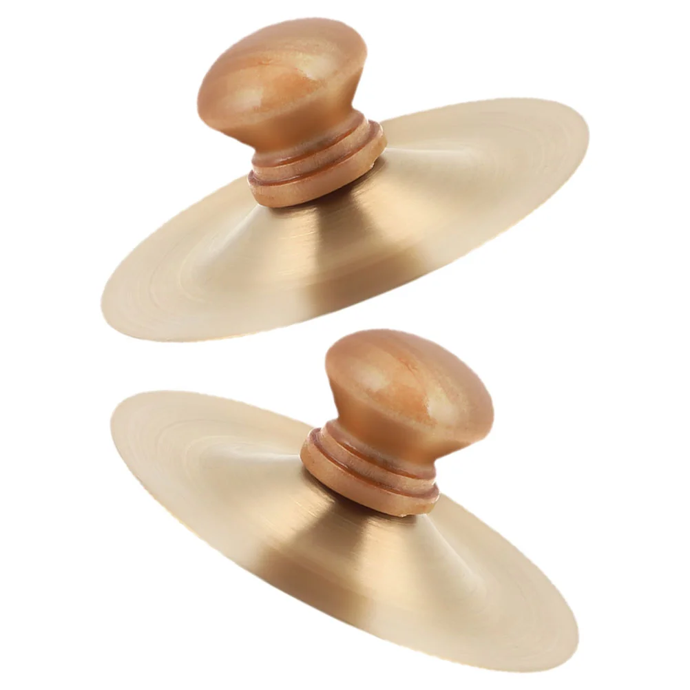 

2 Pcs Children's Musical Instrument Cymbals Kids Small Mini Toddler Toys Percussion Finger Instruments Props Hand