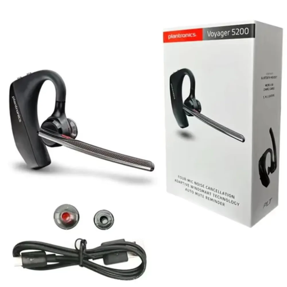 New Plantronics Poly Voyager 5200 / 5200 UC Wireless Bluetooth Headset Noise Reduction Business Earphone Single Ear Headphone