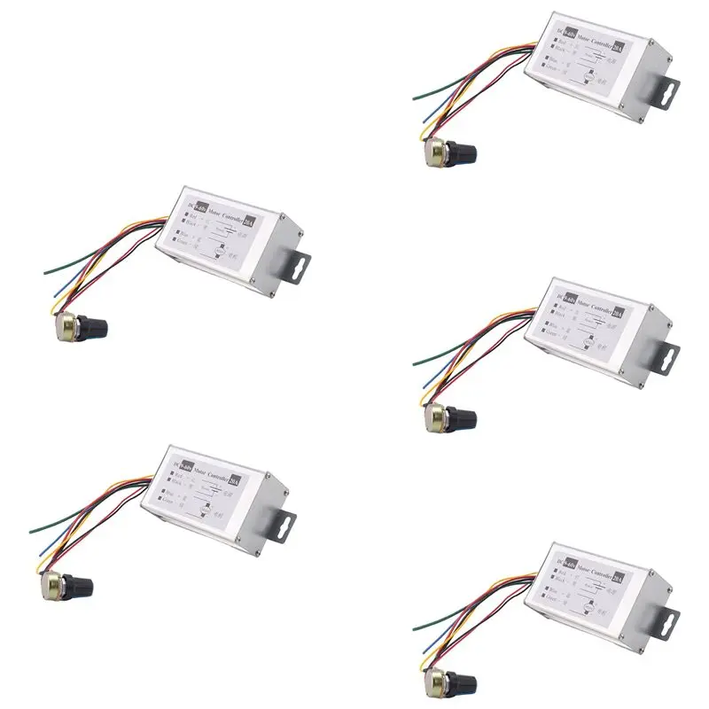 

Контроллер скорости двигателя ABVT-5X DC9V 12V 24V 48V 60V 20A, регулятор скорости двигателя с ШИМ-управлением, драйвер 0-1200W, регулируемый